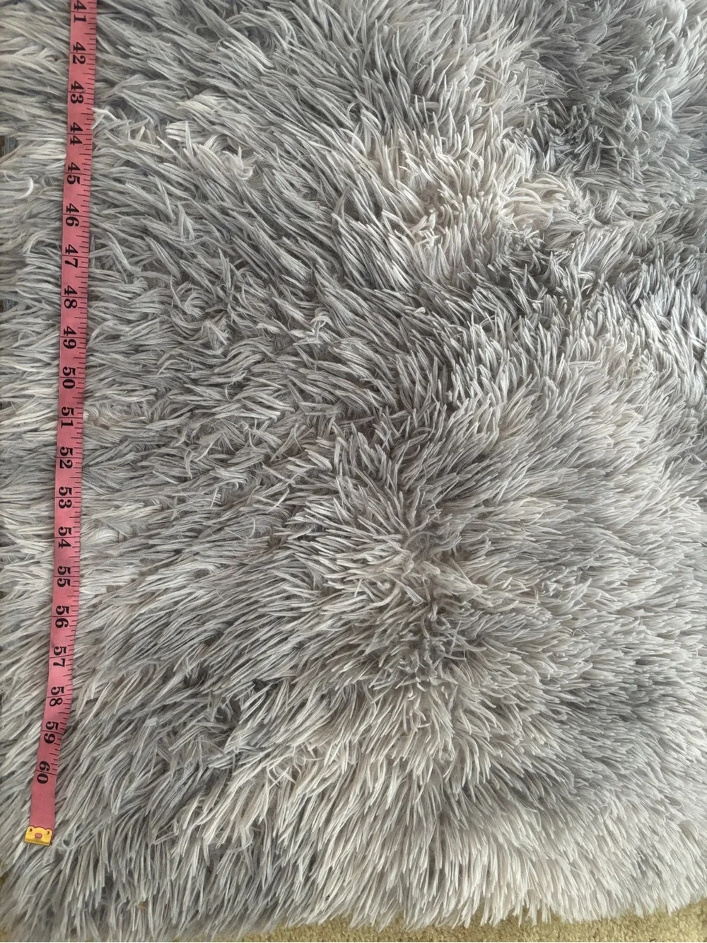 Plush Gray Faux Fur Area Rug - Soft Shag Home Accent 60x80inch